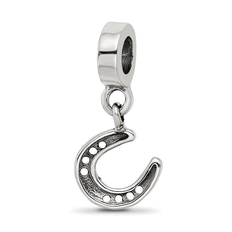 Sterling Silver Horseshoe Dangle Bead Charm
