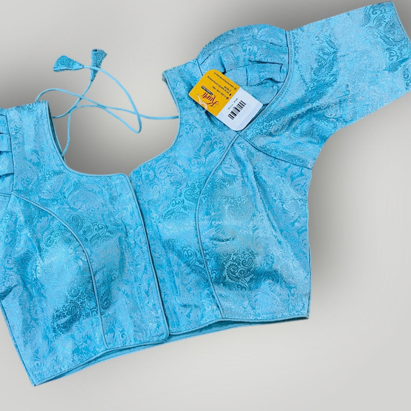 Light Blue / silver blouse