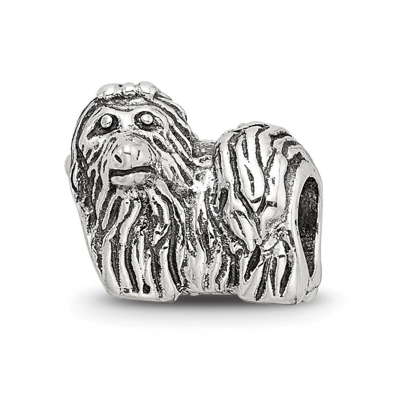 Sterling Silver Yorkshire Terrier, Dog Bead Charm