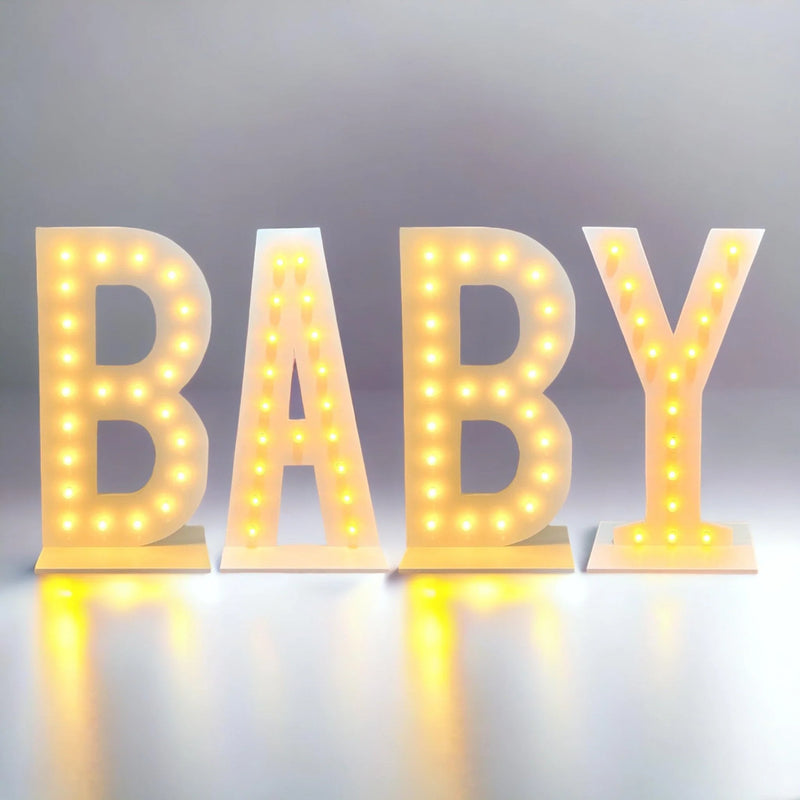 BABY 3ft & 4ft Tall Marquee Light Up Letters