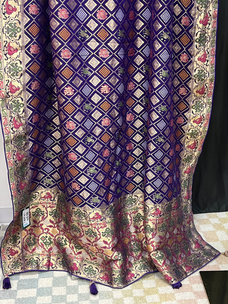 Patola bandhani saree with ready to wear blouse