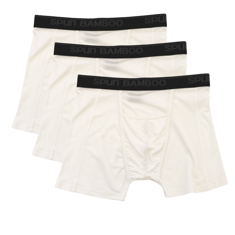Men's Bamboo Viscose Boxer Briefs Underwear Cream Color - 3-pack
