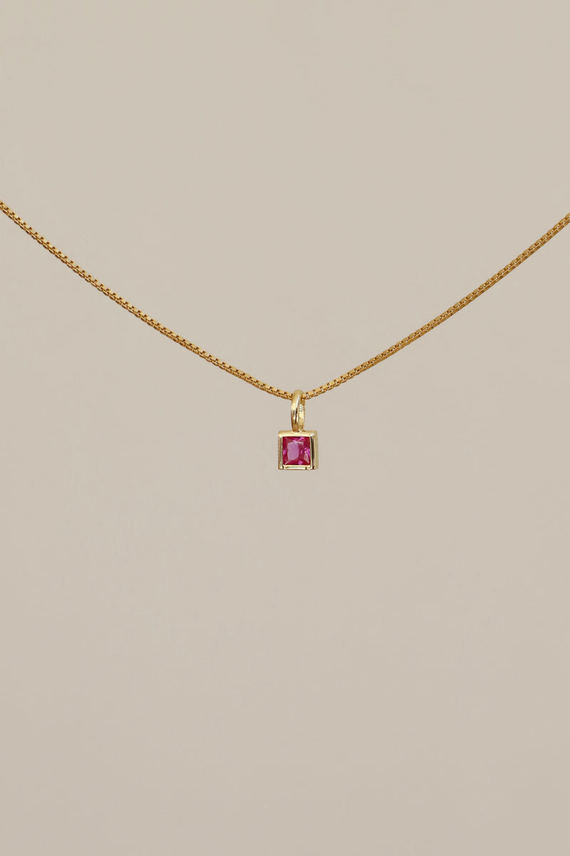 SQUARE BEZEL BIRTHSTONE CHARM