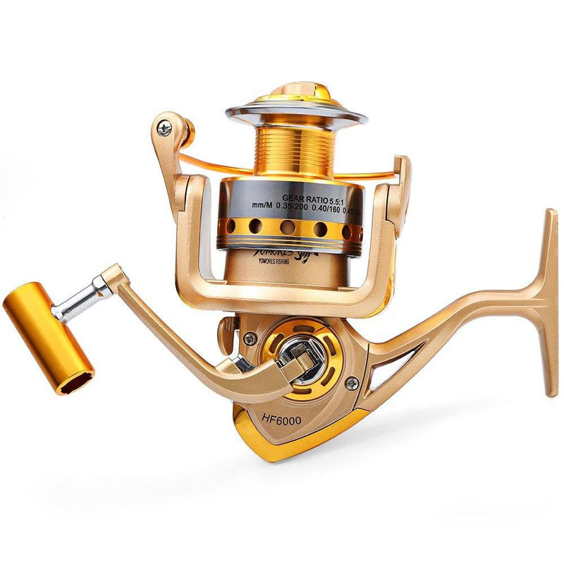 YUMOSHI HF 1000 - 7000 Fishing Reel Metal Spool Spinning Fishing Reels Folding Arm 10-Ball Bearing 5.5 : 1 Fly