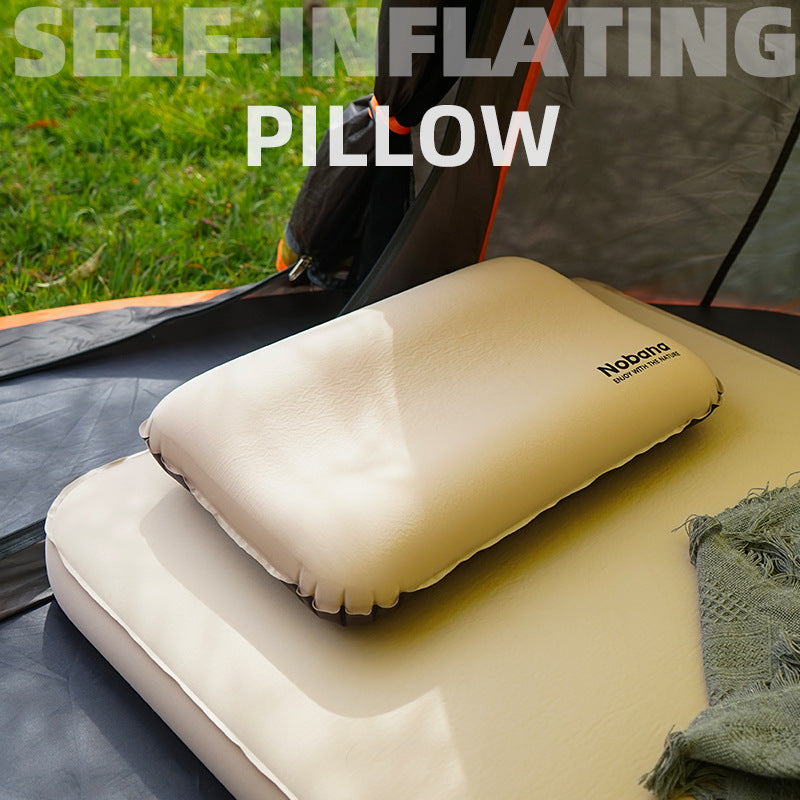 Outdoor 3D Sponge Automatic Inflatable Travel Pillow