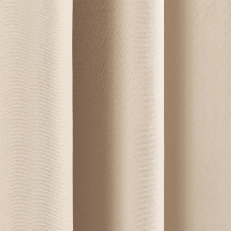 52 x 54 inch Solid Beige Cream Thermal Blackout Curtain Panels - Set of 2