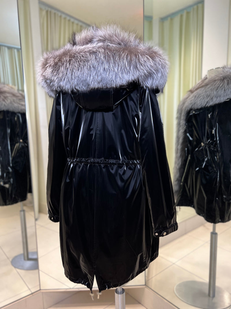 Genuine Silver Fox Fully Lined Hood Rabbit Insulated Parka