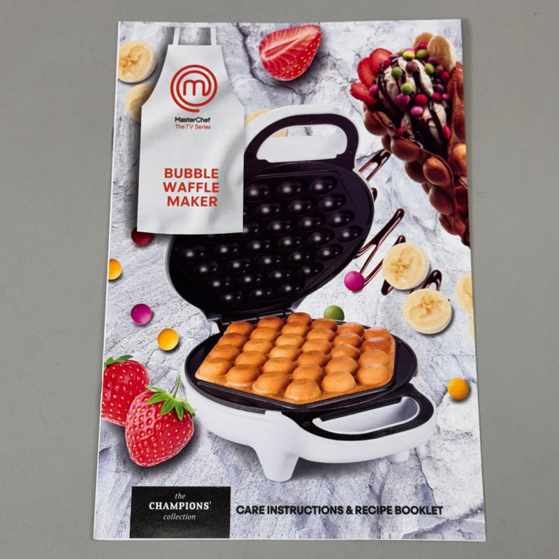 MASTER CHEF Bubble Waffle Maker Non-Stick Coating 12" x 9.5" White MTF-BWW-696