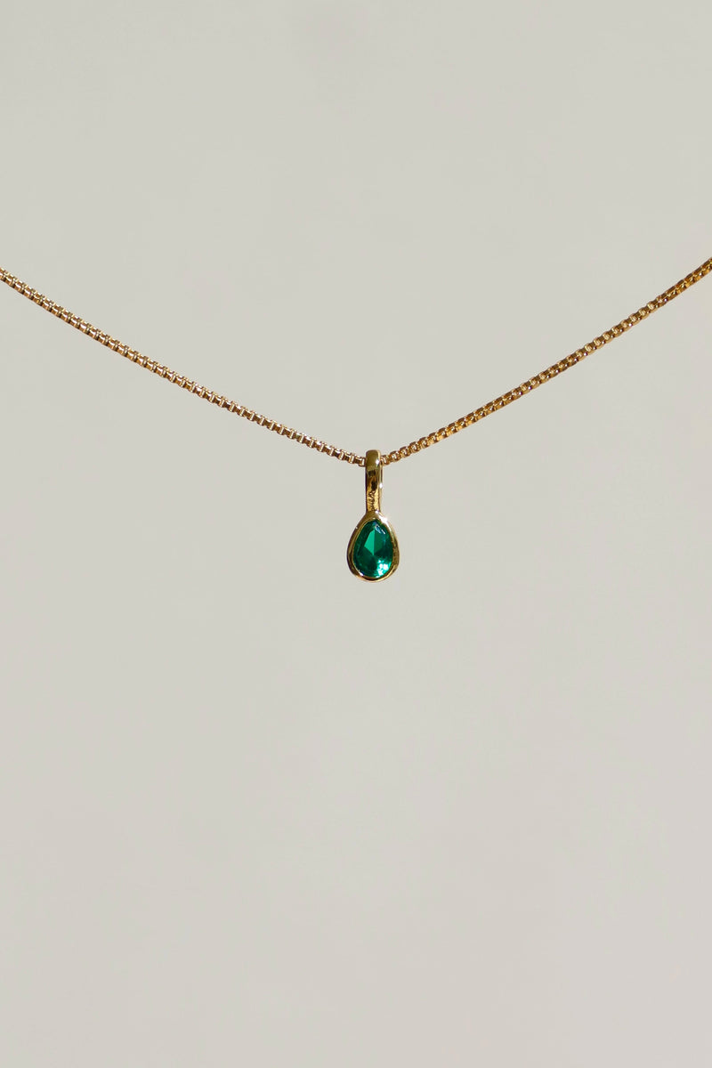 TEARDROP BEZEL BIRTHSTONE CHARM