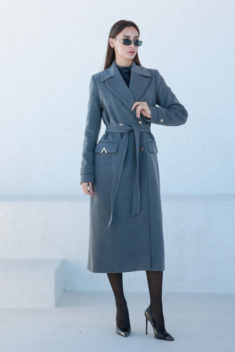 Alaska Classic Cashmere Blend Overcoat in Grey