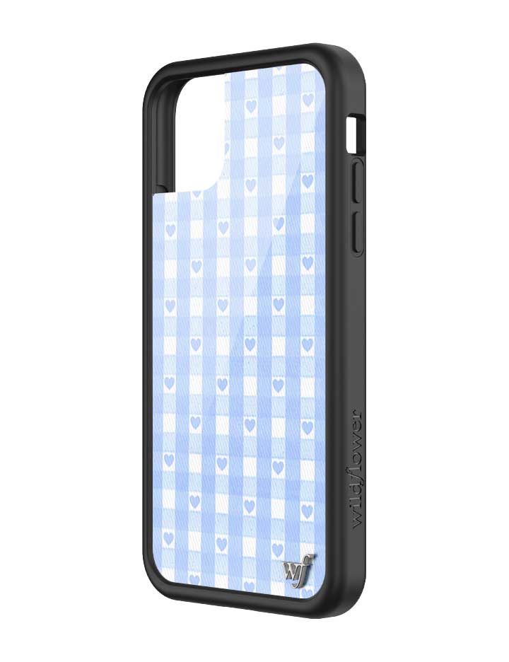 Gingham Hearts | Blue iPhone Case