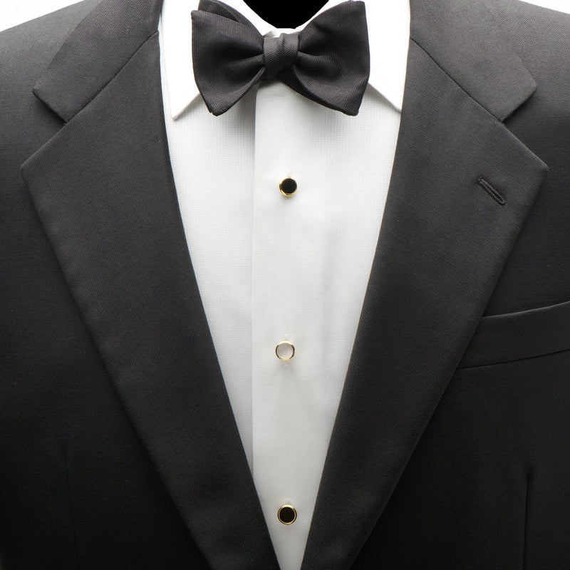 Double Sided Gold Mother of Pearl Round Beveled 5-Stud Set