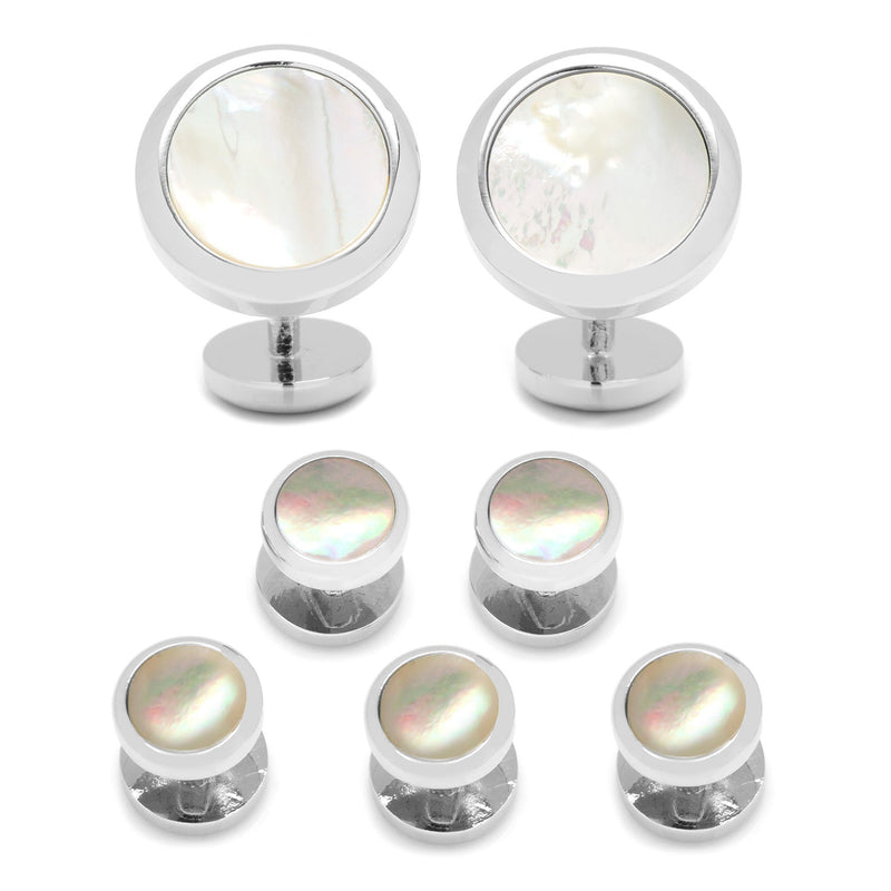 Double Sided Mother of Pearl Round Beveled 5-Stud Set