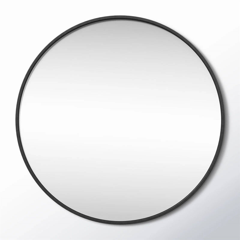 Round 18-inch Wall Mirror in Black - Living Room Bedroom Accent Bathroom Mirror
