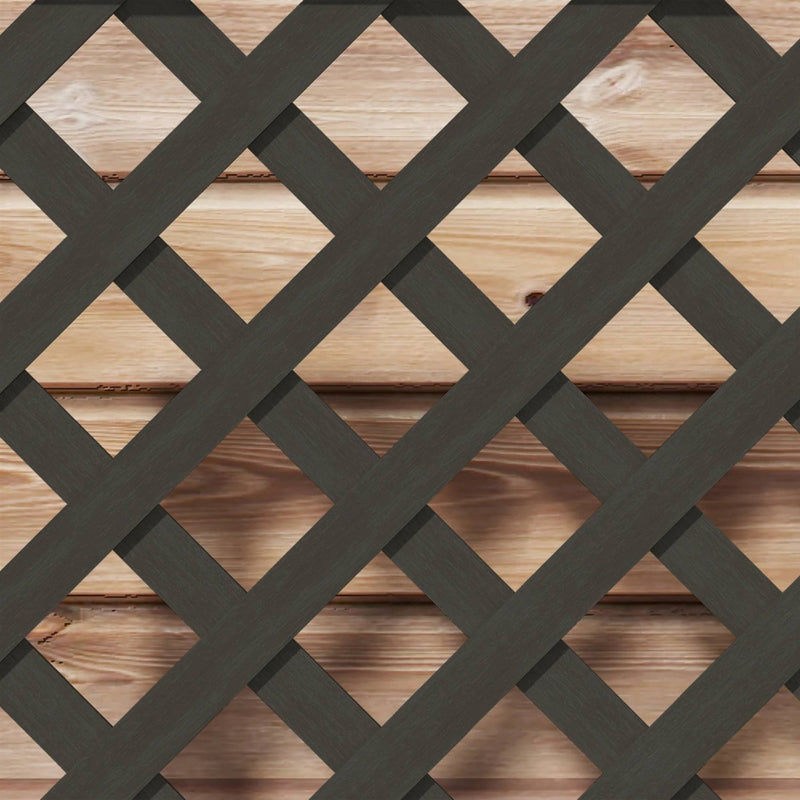 Outdoor Black Wooden Raised Garden Bed Planter Box with Lattice Trellis