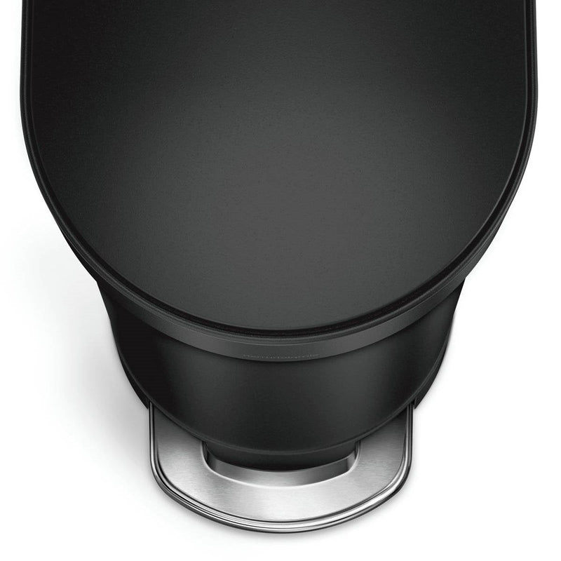 Matte Black 12-Gallon Narrow Kitchen Trash Can with Easy Step-on Lid