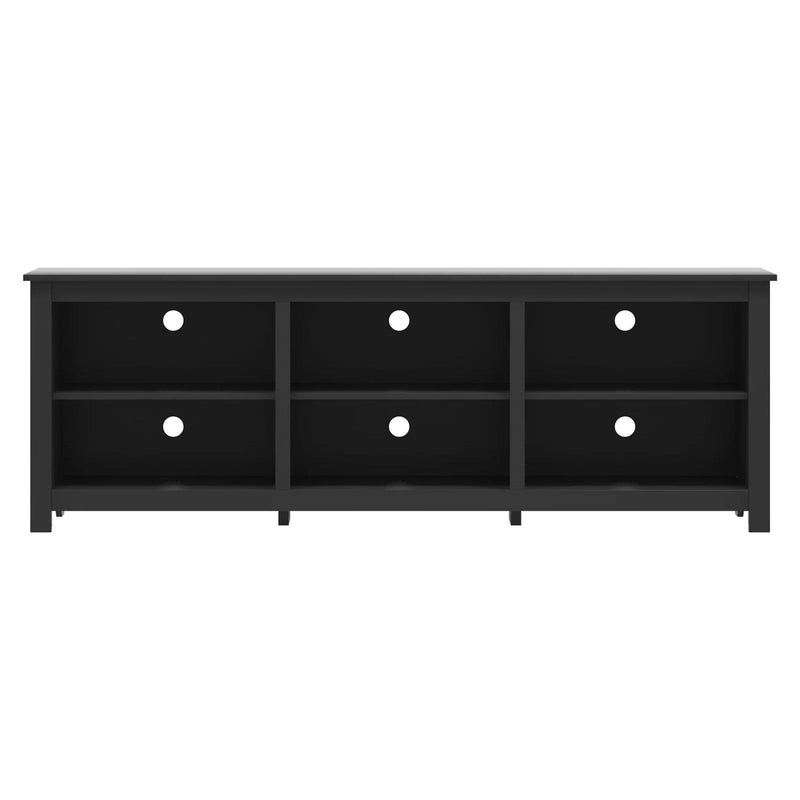 Farmhouse TV Stand in Black Wood Finish - for TVs up to 70-inch