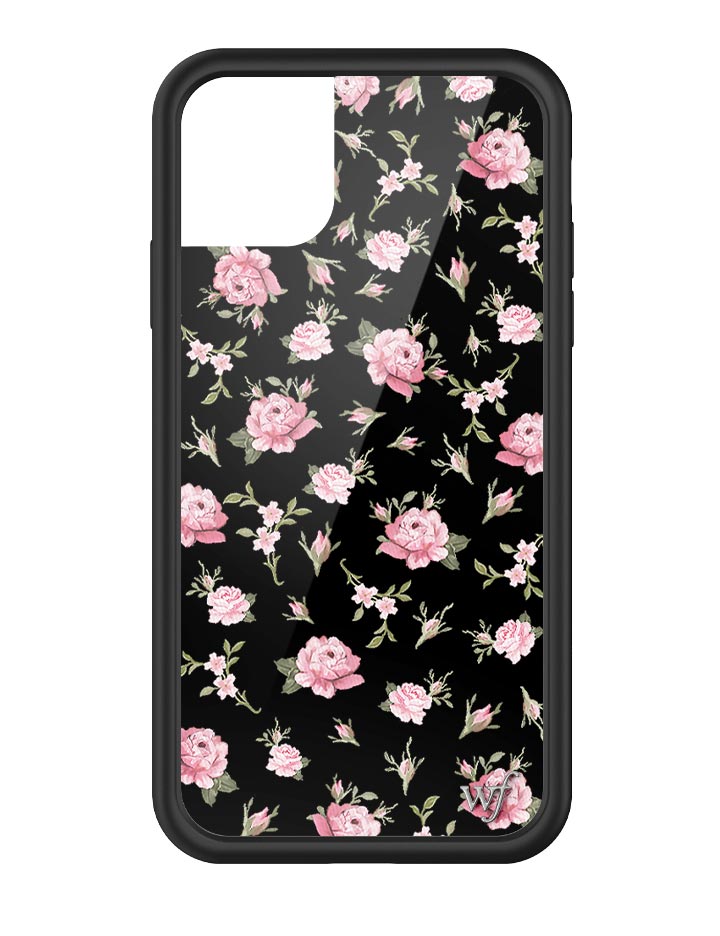 Black and Pink Floral iPhone Case