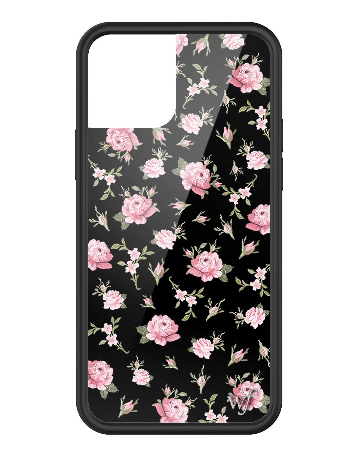 Black and Pink Floral iPhone Case