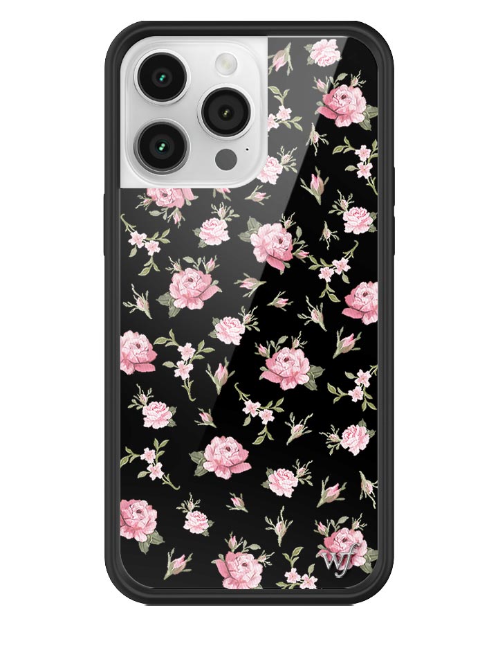 Black and Pink Floral iPhone Case