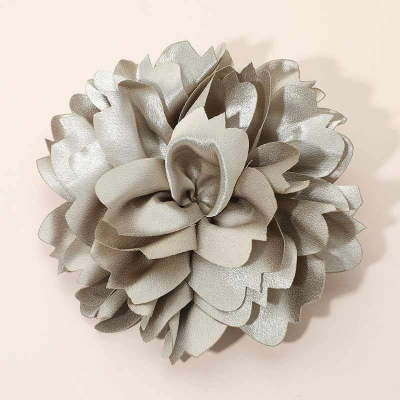 Oversized Statement Satin Floral Pin Brooch Hair Clip