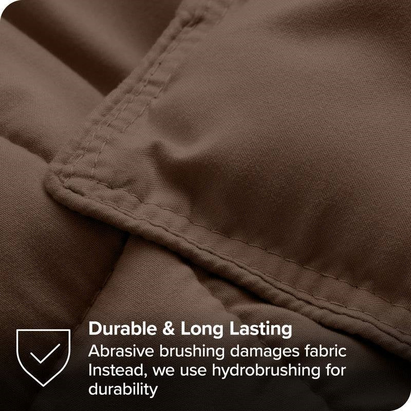 Full size 3-Piece Down Alternative Microfiber Comforter Set in Chocolate Brown