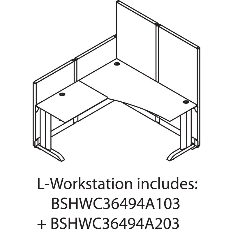 Bush Office in an Hour Collection L- Workstation, 64.5" x 64.5" x 33", Hansen Cherry, (Box 2 of 2)