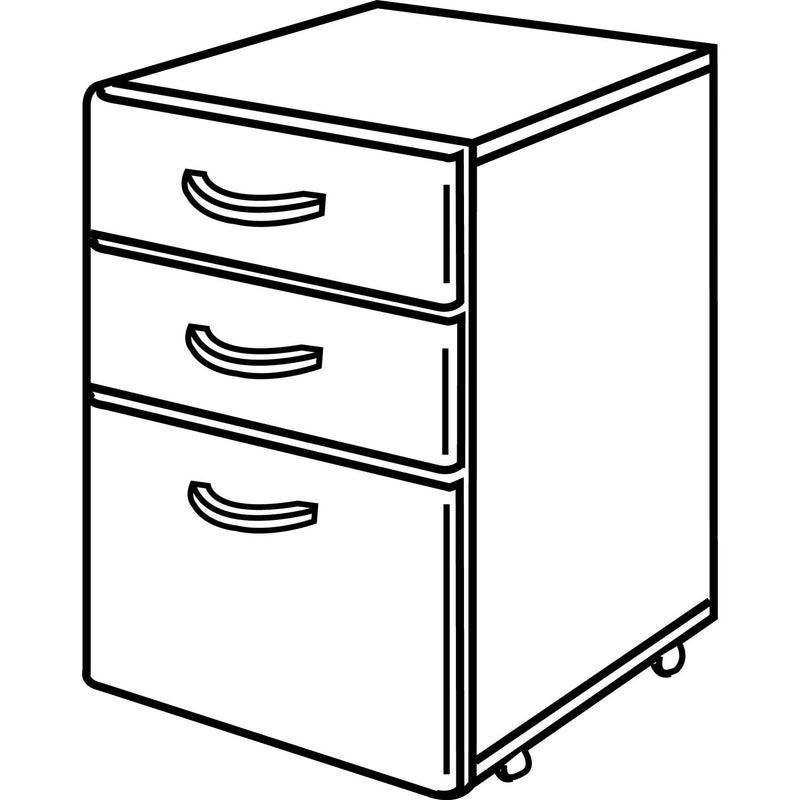 Bush Series C Mobile Pedestal File, Left/Right, 3-Drawers: Box/Box/File, Legal/Letter/A4/A5, Cherry/Gray, 15.75" x 20.25" x 27.88"