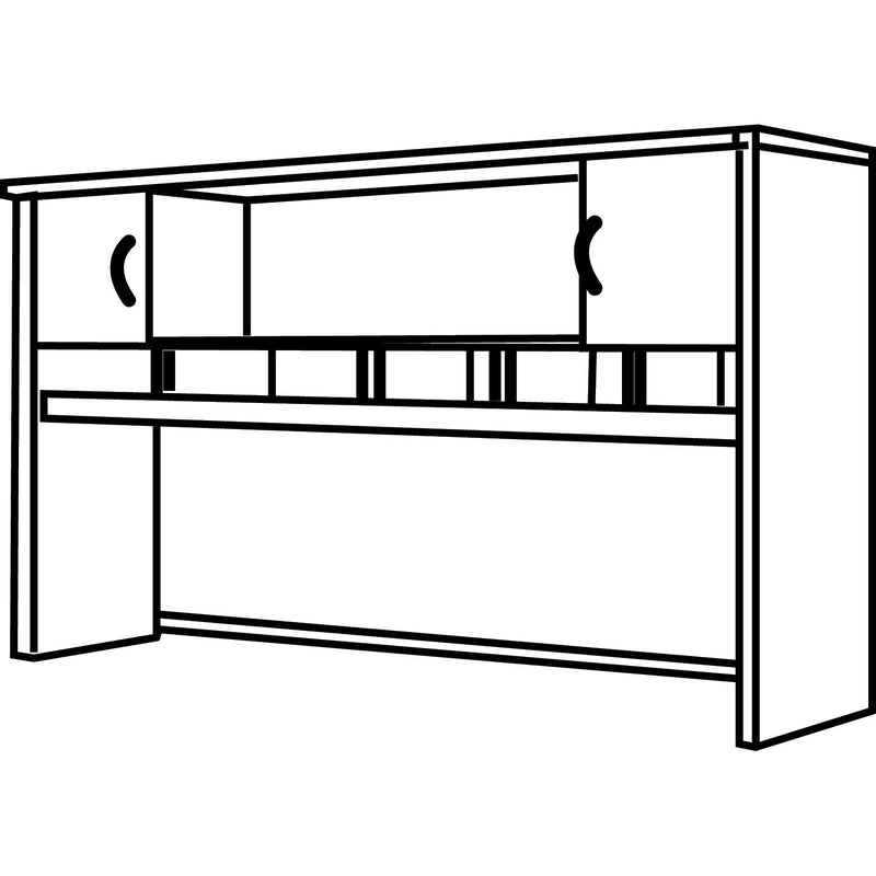 Bush Series C Collection 2 Door 72W Hutch, Box 2 of 2, 71.13w x 15.38d x 43.13h, Natural Cherry/Graphite Gray