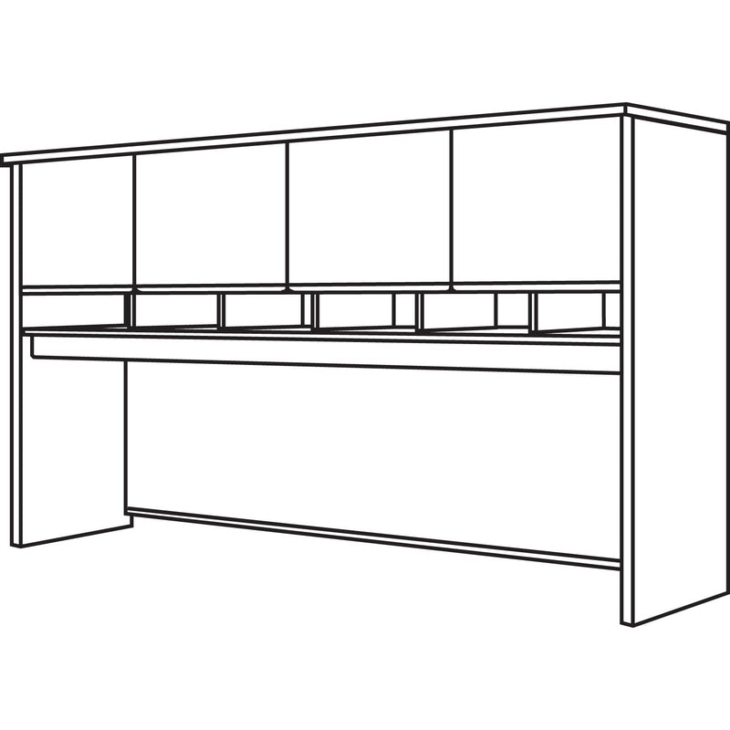 Bush Series C Collection 4 Door 72W Hutch, Box 1 of 2, 71.13w x 15.38d x 43.13h, Natural Cherry/Graphite Gray