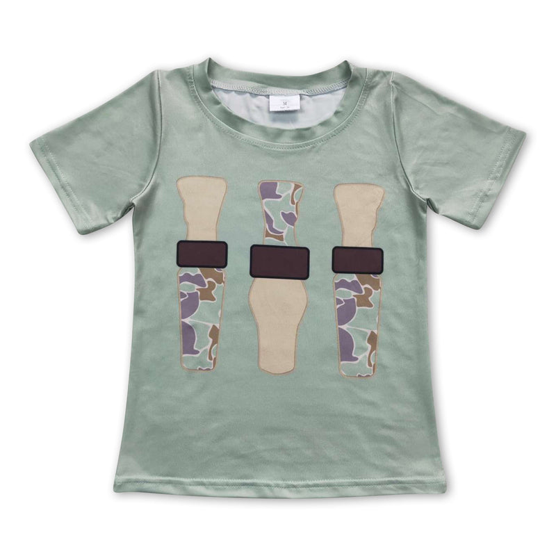 Short sleeves camo duck call kids boy shirt