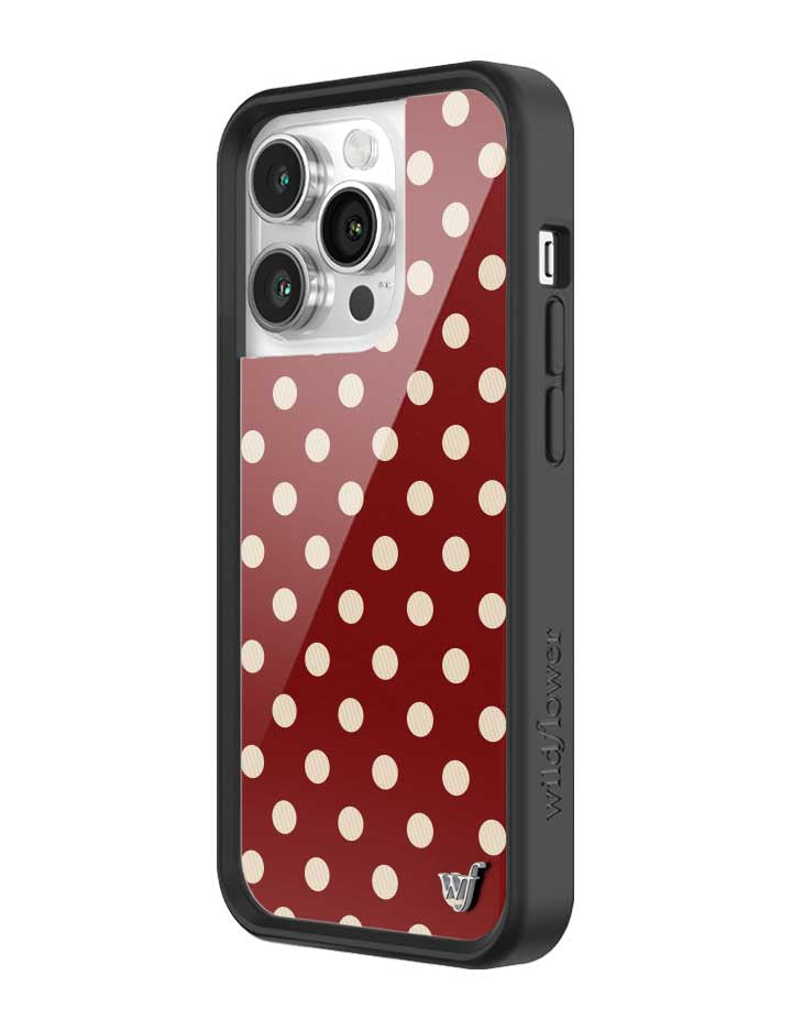 Polka Dot | Burgundy and Cream iPhone Case