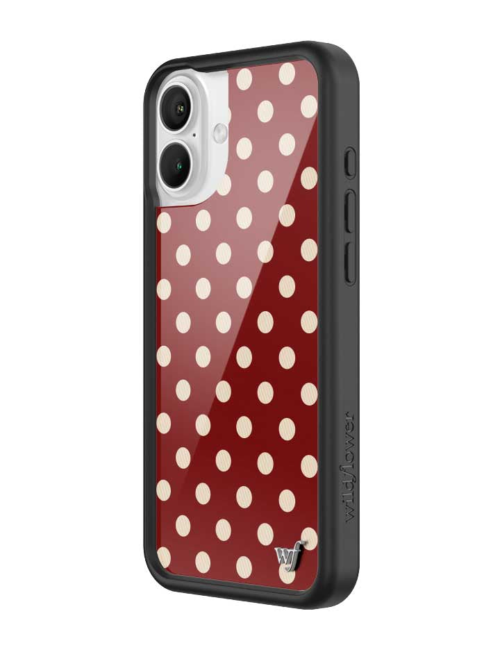 Polka Dot | Burgundy and Cream iPhone Case