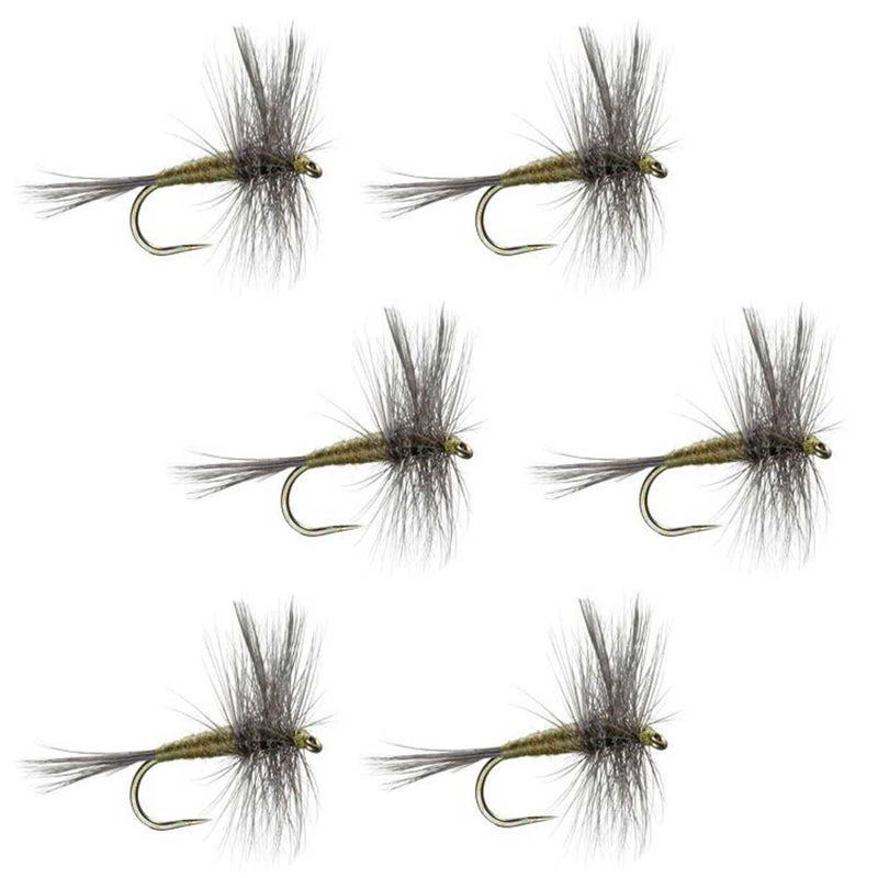 Barbless Blue Winged Olive BWO Trout Dry Fly - 6 Flies Size 14