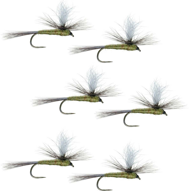 Barbless Parachute Blue Winged Olive BWO Dry Fly - 6 Flies Size 18