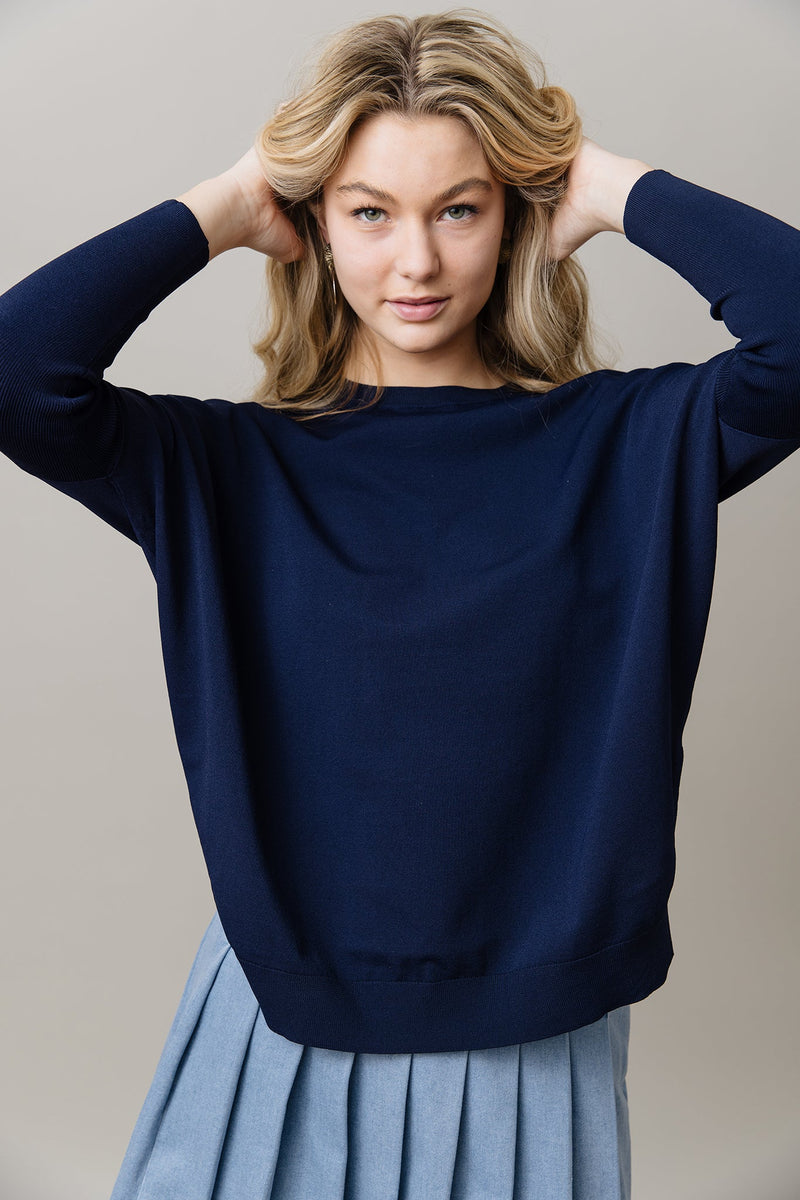 Montia Top in Midnight Navy