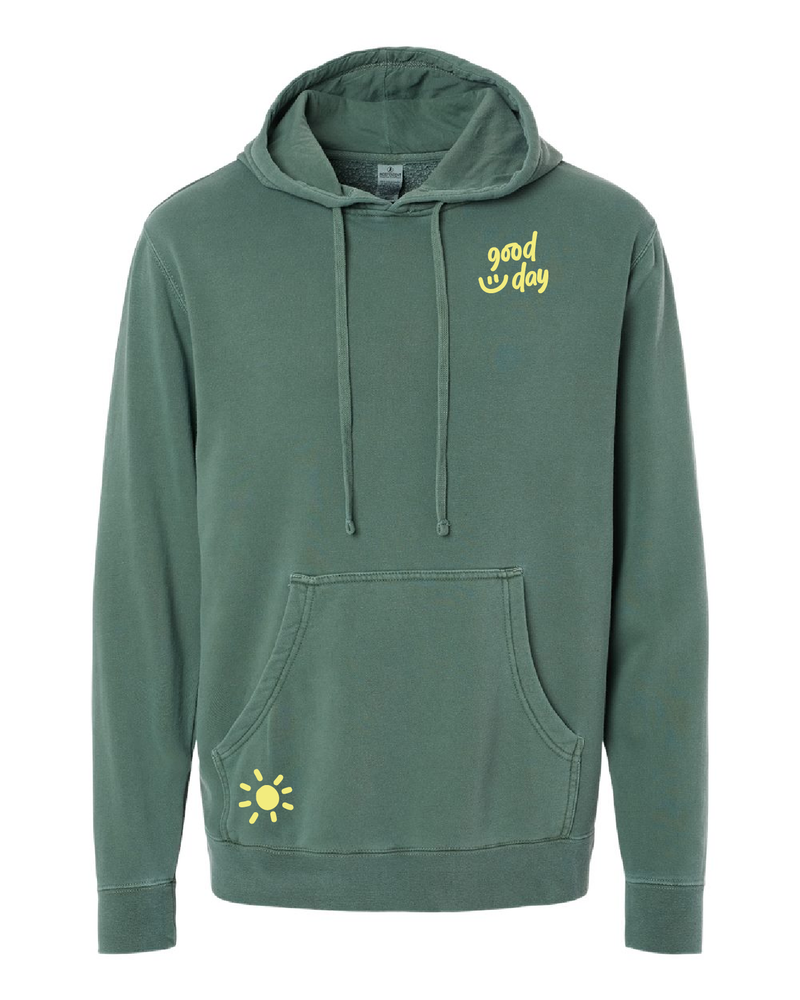 GOOD DAY HOODIE - Embroidered/Printed  Adult Pigment