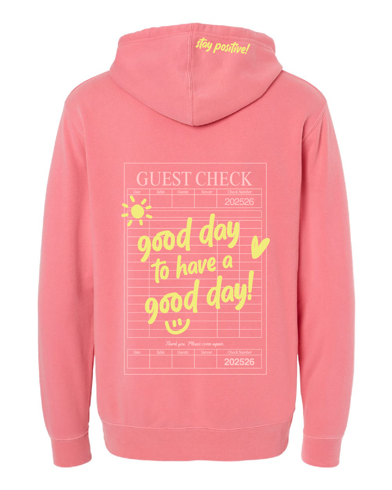 GOOD DAY HOODIE - Embroidered/Printed  Adult Pigment