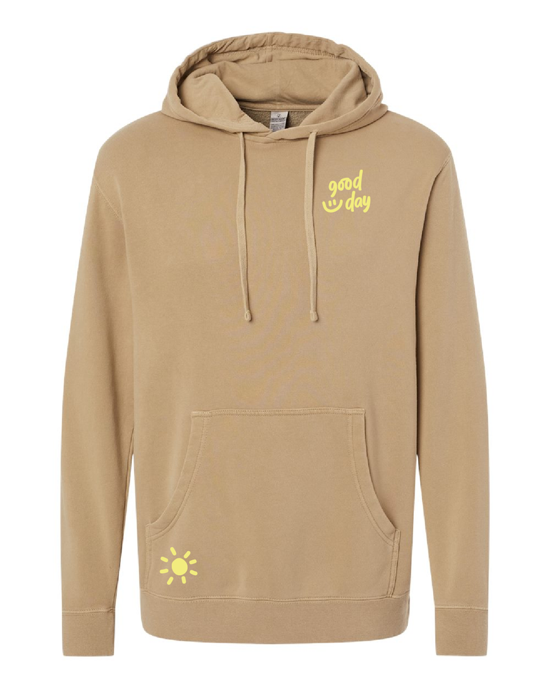 GOOD DAY HOODIE - Embroidered/Printed  Adult Pigment