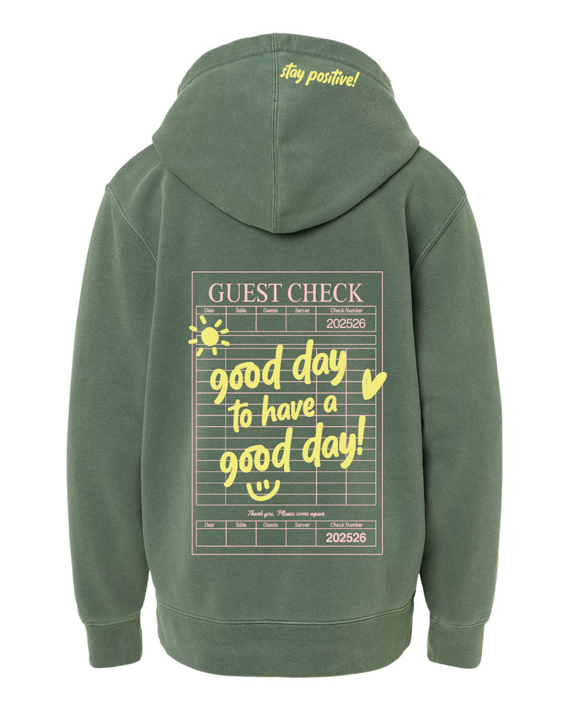 GOOD DAY HOODIE - Embroidered/Printed Youth Pigment