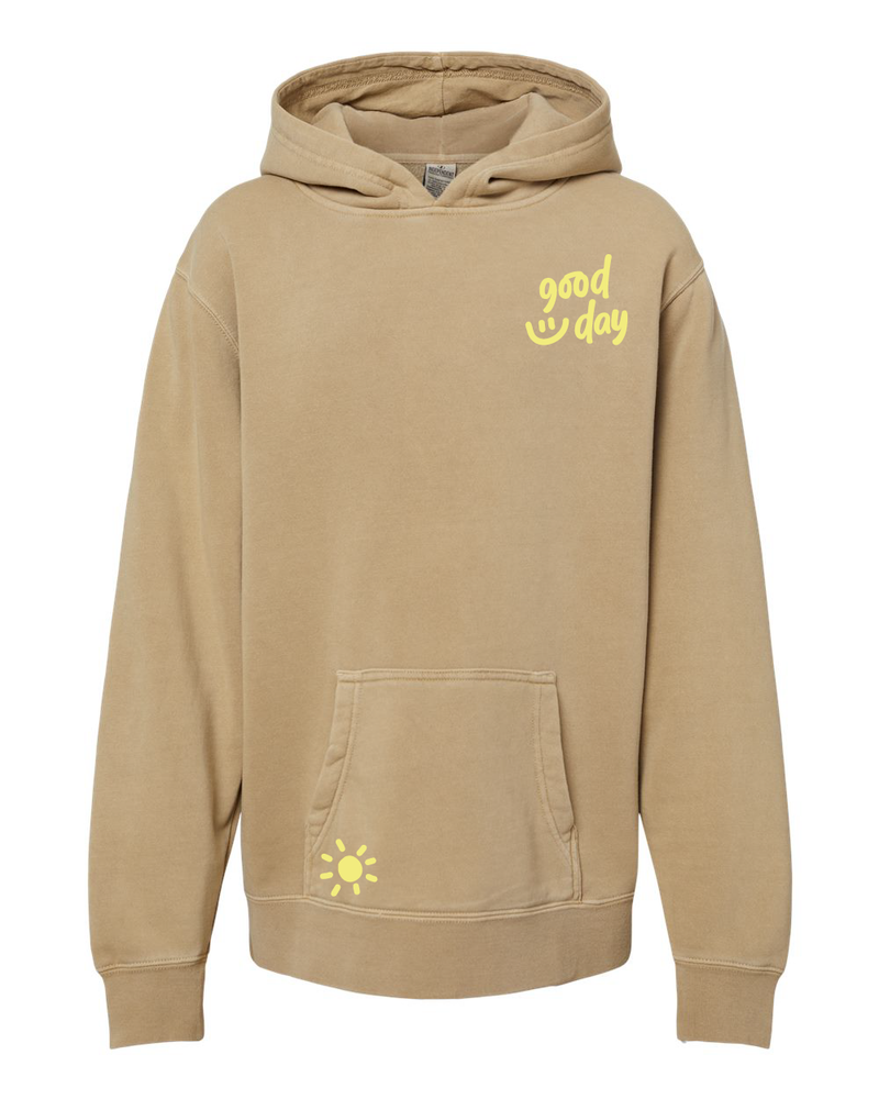 GOOD DAY HOODIE - Embroidered/Printed Youth Pigment