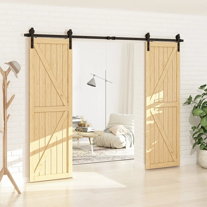 Barn Door Track Kit for Double Door (No Door)