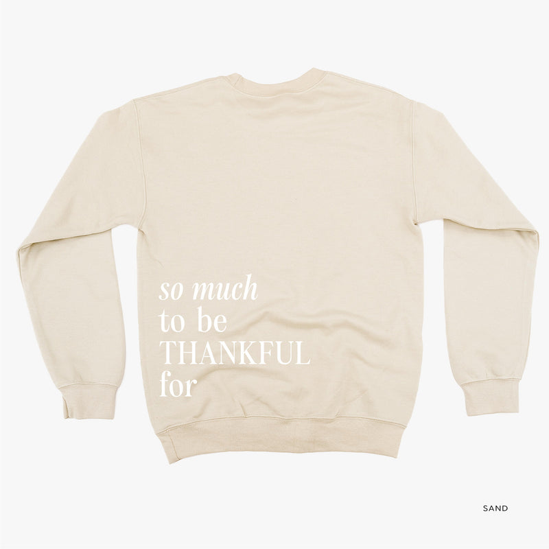 Embroidered/Printed BASIC Fleece - Tone on Tone - Thankful/So Much To be Thankful For (center&b)