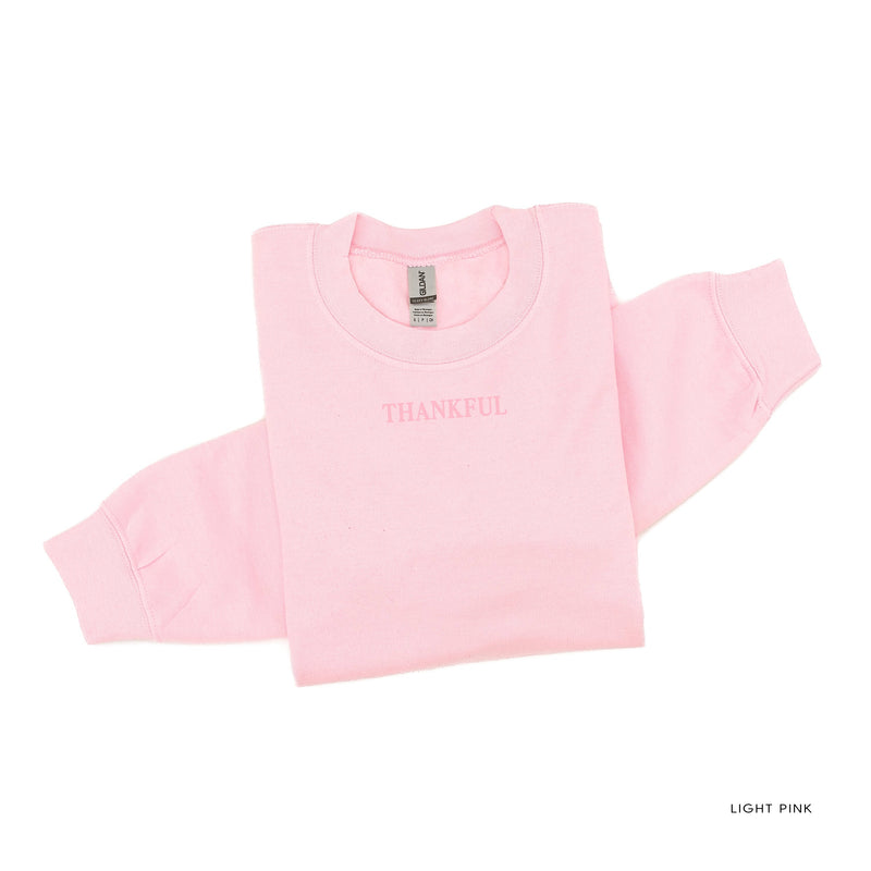 Embroidered/Printed BASIC Fleece - Tone on Tone - Thankful/So Much To be Thankful For (center&b)