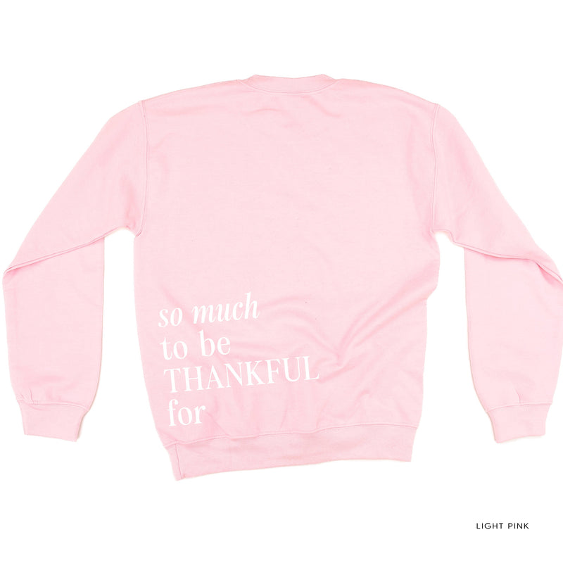 Embroidered/Printed BASIC Fleece - Tone on Tone - Thankful/So Much To be Thankful For (center&b)