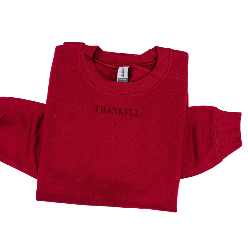 Embroidered/Printed BASIC Fleece - Tone on Tone - Thankful/So Much To be Thankful For (center&b)