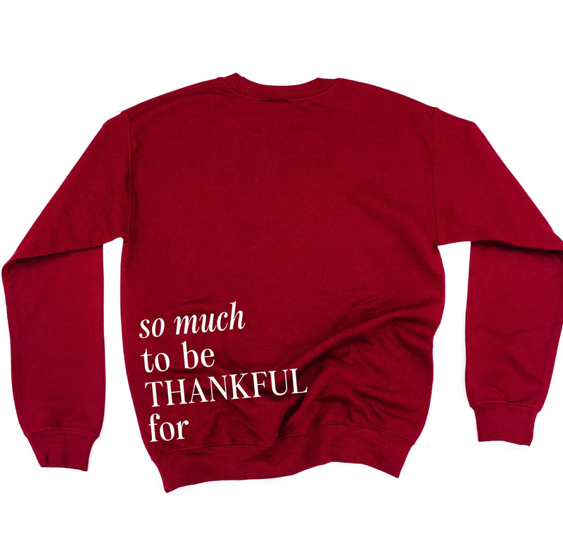 Embroidered/Printed BASIC Fleece - Tone on Tone - Thankful/So Much To be Thankful For (center&b)