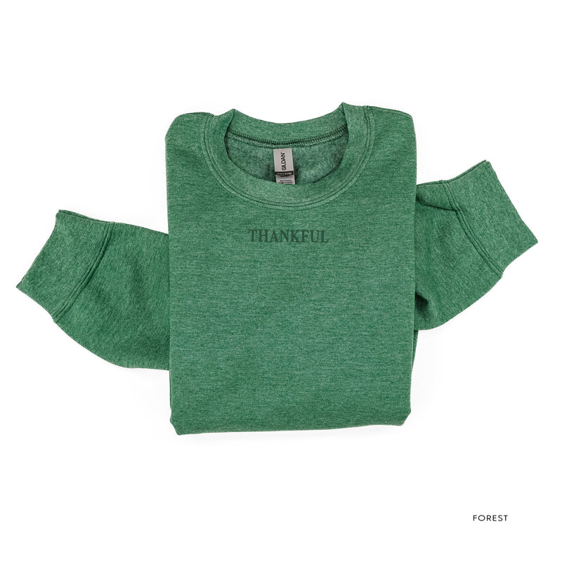 Embroidered/Printed BASIC Fleece - Tone on Tone - Thankful/So Much To be Thankful For (center&b)
