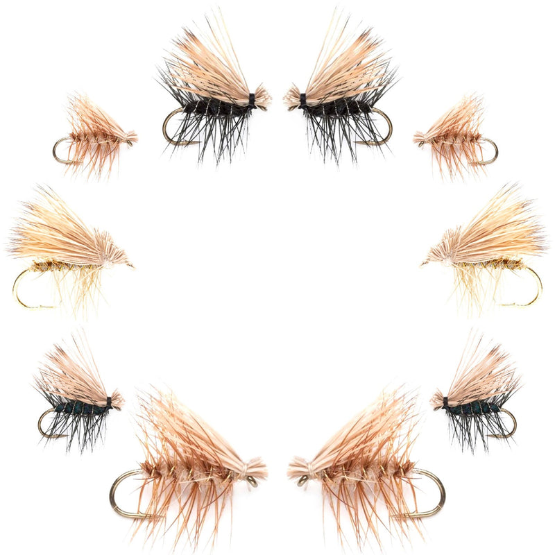 Basics Collection - Elk Hair Caddis Assortment - 10 Flies - Sizes 12-18
