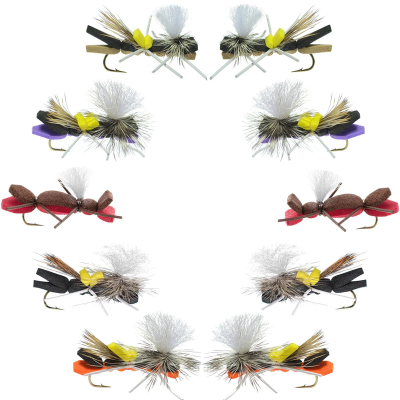 Basics Collection - Parachute Chernobyl Ant Assortment - 10 Flies Size 10